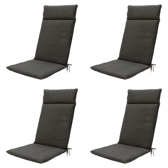 Madison Dark  canvas eco+ Tuinstoelkussen - Set van 4