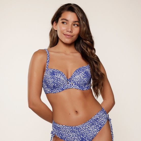 LingaDore 7709BT Blauw/Wit Print Voorgevormde Bikini top