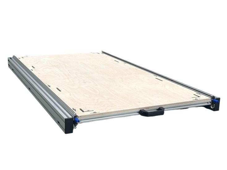 Aluminium schuifframe 120x60cm met 9 mm multiplex plaat