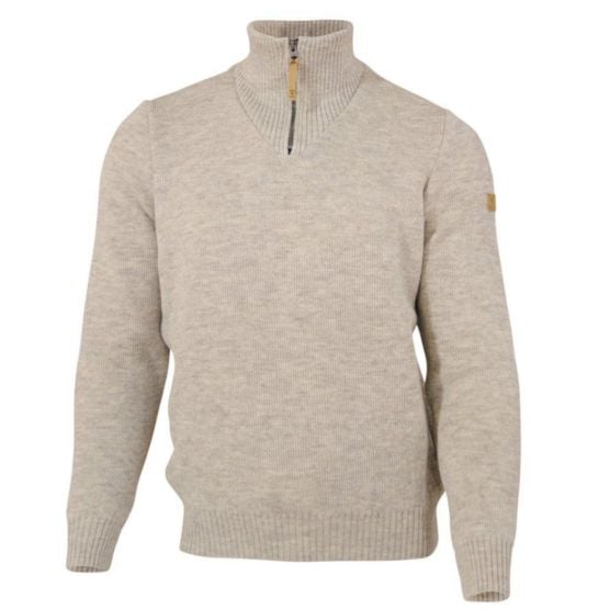 Ivanhoe trui NLS Elm Birch half zip ongeverfde wol