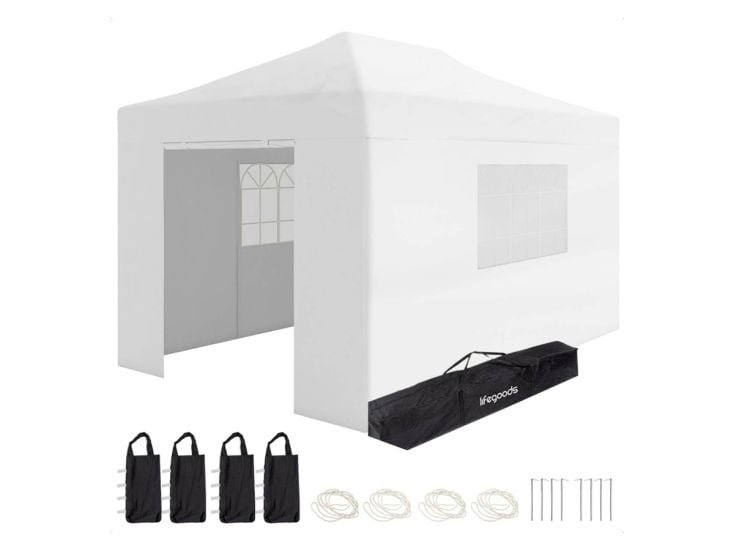 LifeGoods 3 x 4,5 meter partytent met zijwanden - White