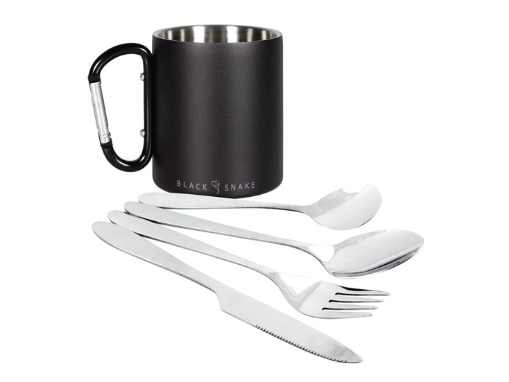 Black Snake 1-persoons set Snap Cup en bestek