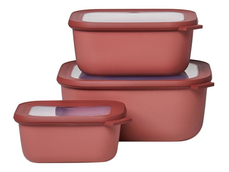 Mepal Cirqula 3-delig rechthoekige XL vershouddozen - Red