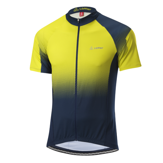 Löffler Dusty Mid geel heren fietsshirt met korte mouwen