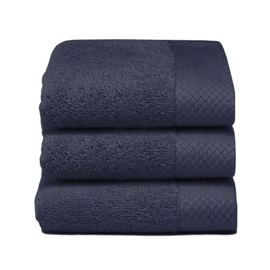 Seahorse Pure 30 x 50 cm set van 3 gastendoekjes - Dark Blue