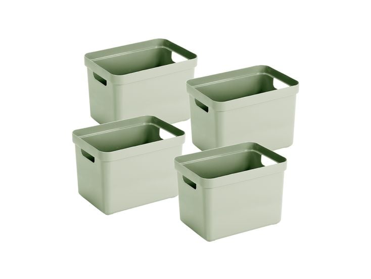 Sunware Sigma home set van 4 18L opbergbox - groen