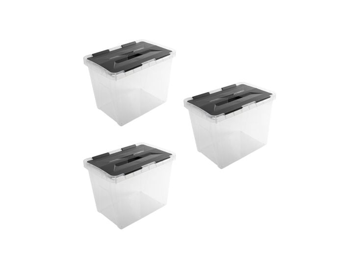Sunware Onyx 15 liter transparant opbergbox - Set van 3