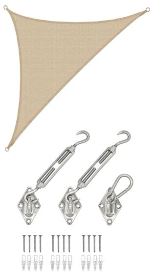 AMANKA 3,6 x 3,6 x 5,1 Luchtdoorlatend UV schaduwdoek - Beige