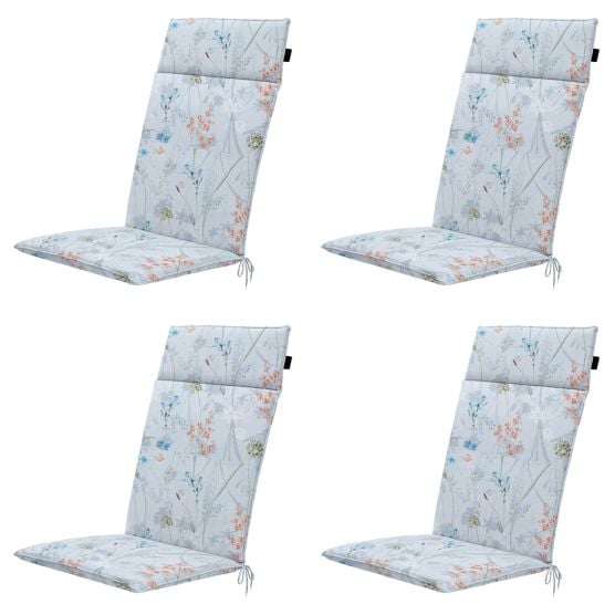 Madison Donna azure canvas eco+ Tuinstoelkussen - Set van 4