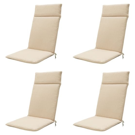 Madison Beige canvas eco+ Tuinstoelkussen - Set van 4