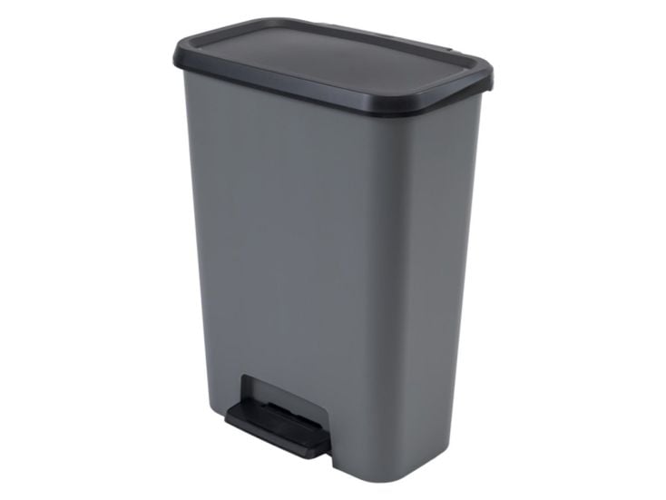 Curver Compatta 50 liter prullenbak - Grijs/Zwart