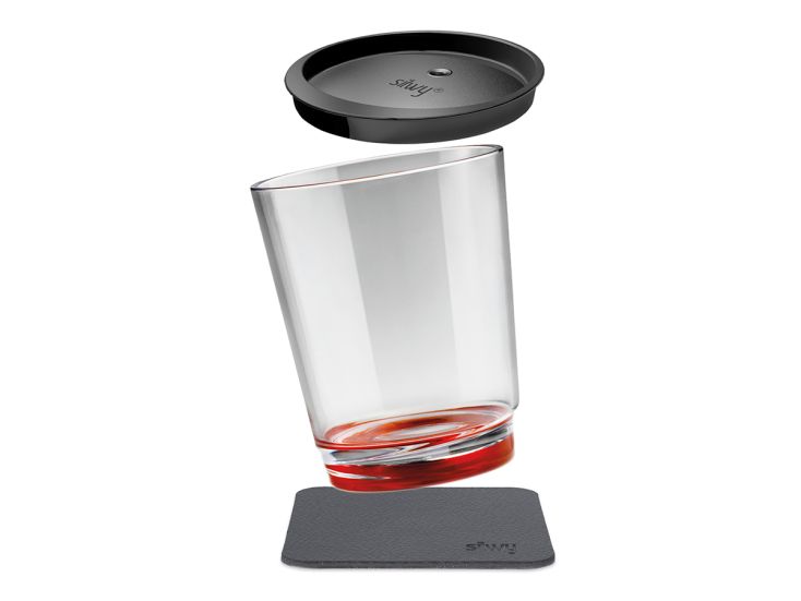 Silwy Triple magnetische drinkbeter - Red