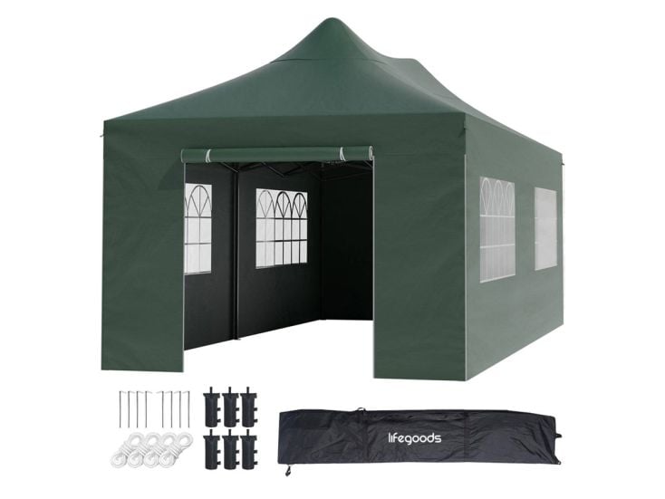 LifeGoods 3 x 6 meter partytent met zijwanden - Dark Green