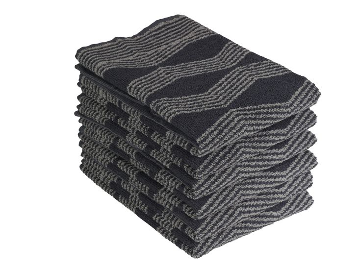 DoubleDry Graphic 50 x 50 cm set van 6 keukendoeken - grijs