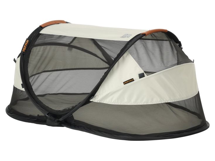 Deryan Baby Luxe campingbedje met leren handvatten - Ivory