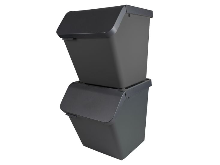 Sunware Sigma 40L Anthracite sorteerunit met deksel - 2 stuks