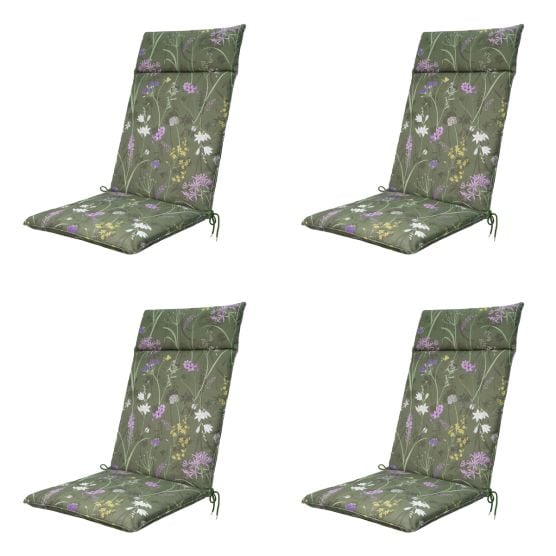 Madison Donna green canvas eco+ Tuinstoelkussen - Set van 4