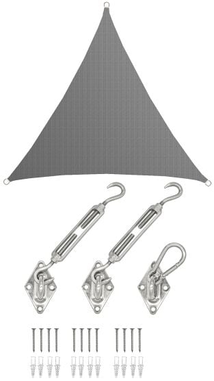 AMANKA 2 x 2 x 2 luchtdoorlatend UV schaduwdoek - Grey