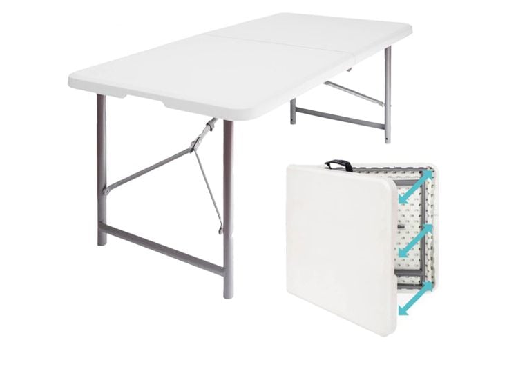 LifeGoods 180x75 cm Inklapbare tafel  - Black
