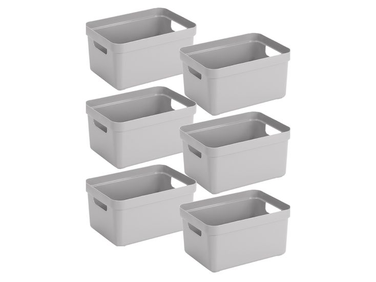Sunware Sigma home 13 liter grey opbergbox - set van 6