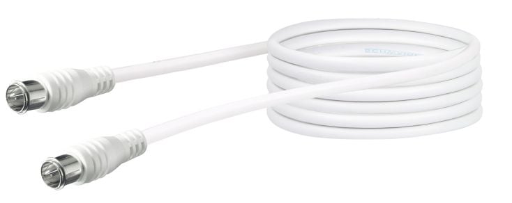 Schwaiger KVCQ50 5 meter witte coaxkabel met snelkoppeling