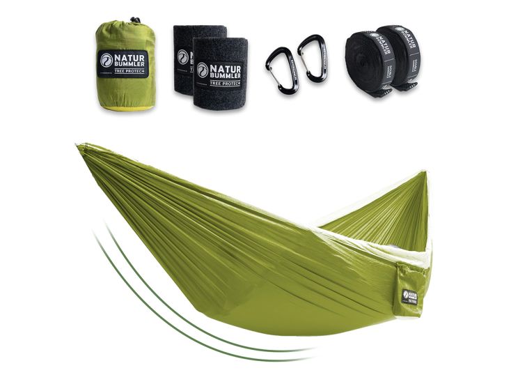 Naturbummler 300 x 170 hangmat met boombeschermingsmatten - green
