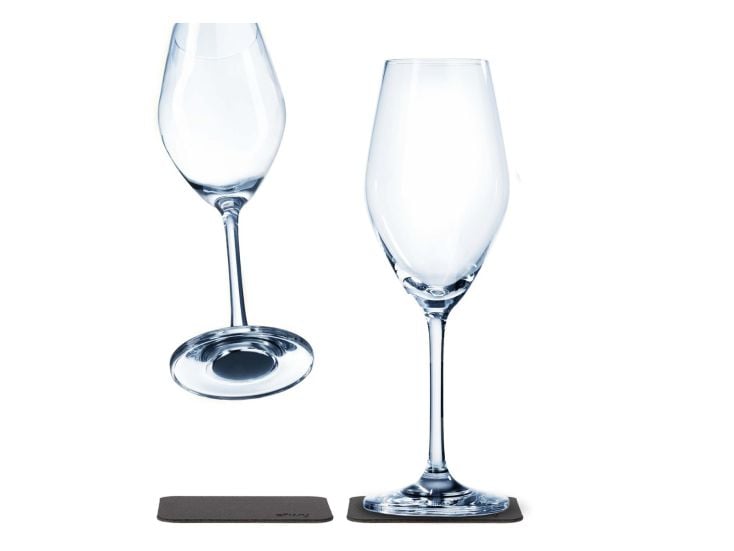 Silwy set van 2 magnetische kristallen champagneglazen