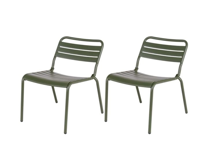 MaximaVida Metalen Max XXL loungestoel set - Olijfgroen