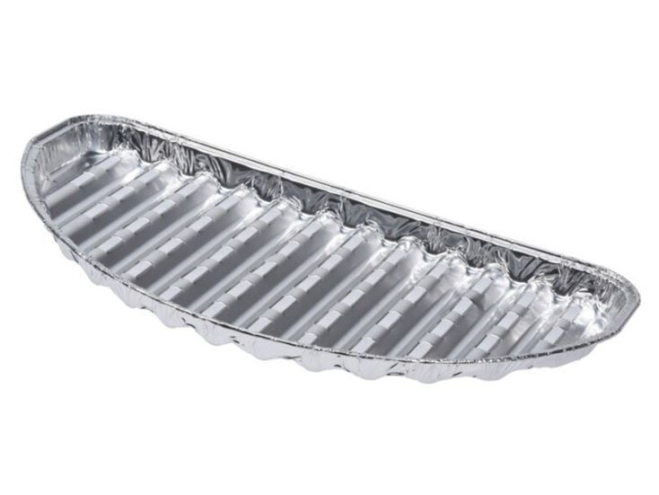 BBQ 32 x 19 x 1,8 cm half ronde aluminium grillschaal - 4 stuks