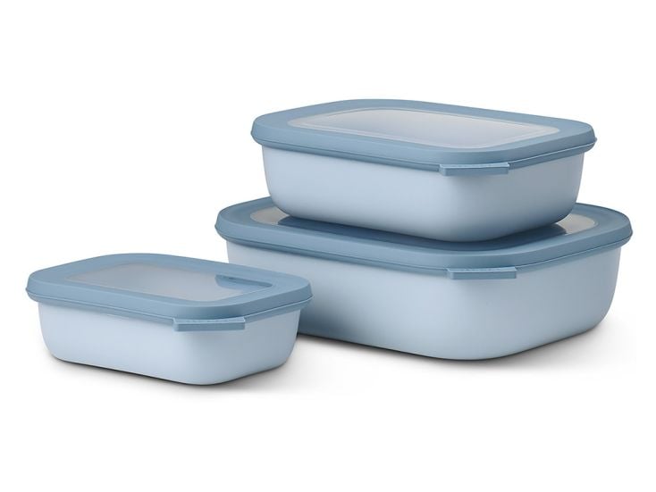 Mepal Cirqula 3-delig rechthoekige vershouddozen - Light Blue