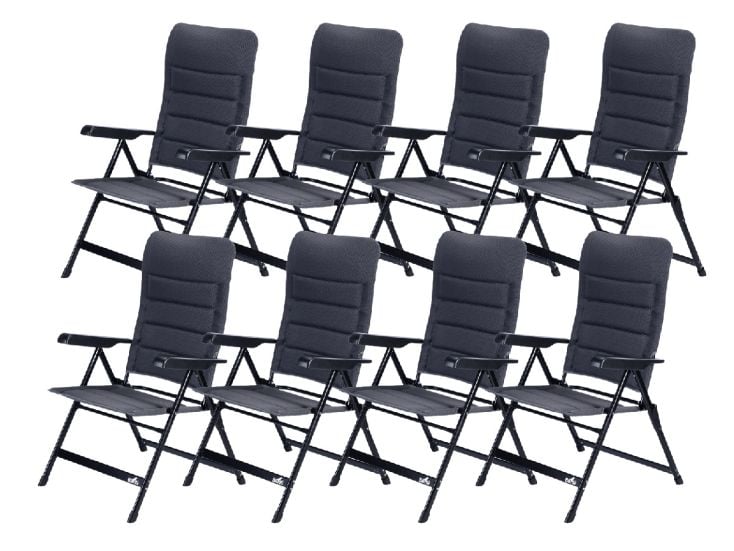 Bardi 7 standen Grey luxe klapstoel - set van 8