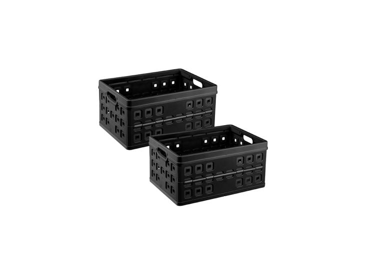 Sunware Square 46 liter Black vouwkrat - Set van 2