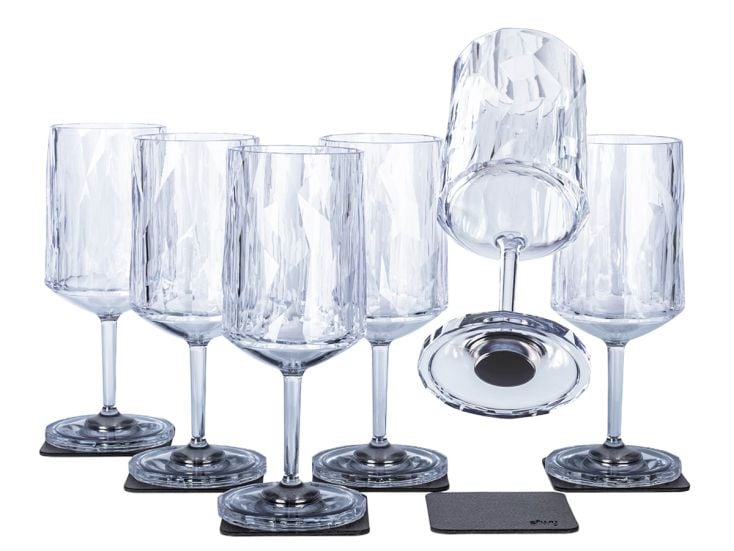 Silwy Wein 300 ml Magnetische kunststof glazen - set van 6