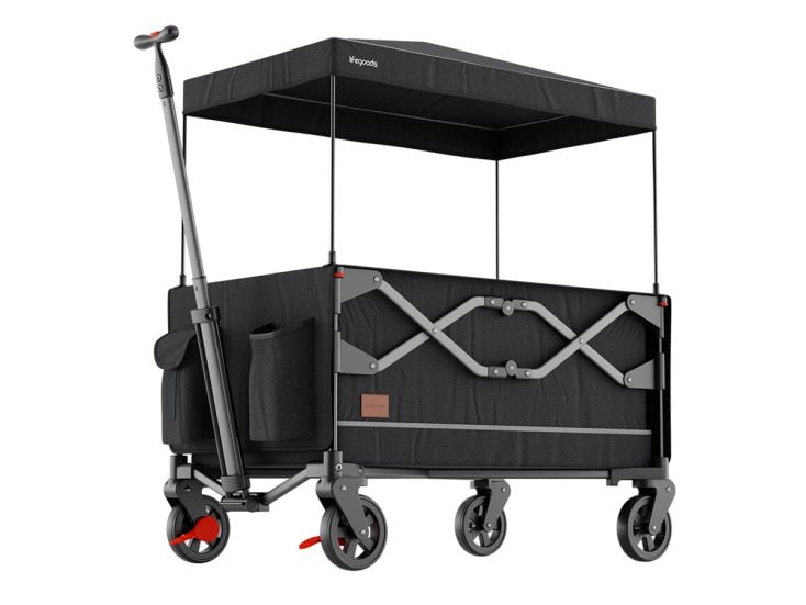 LifeGoods 80 kg bolderkar met dak - Anthracite