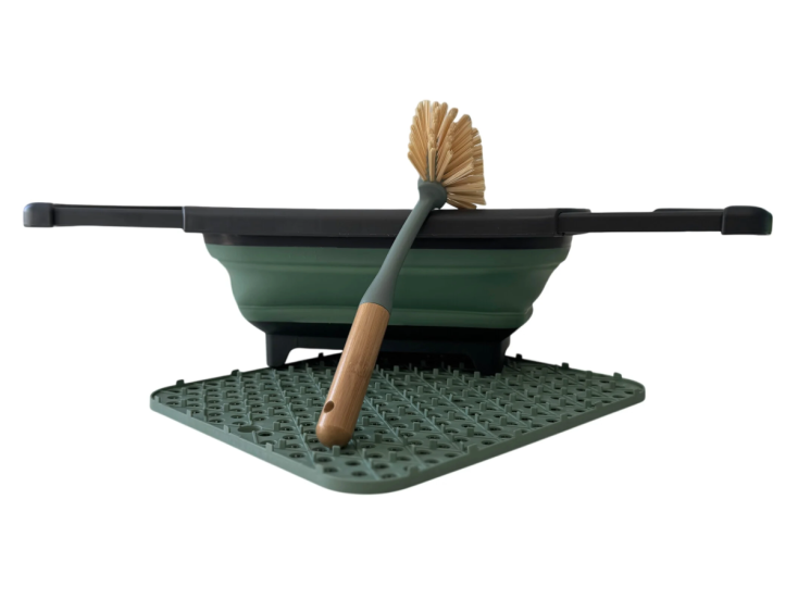 Hem opvouwbare afwas set met afdruipmat - Green