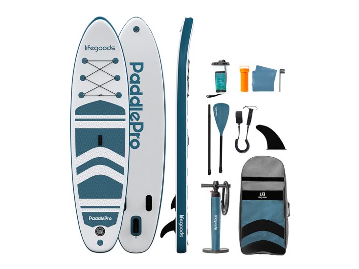LifeGoods PaddlePro SUP Board - White/Deep Aqua