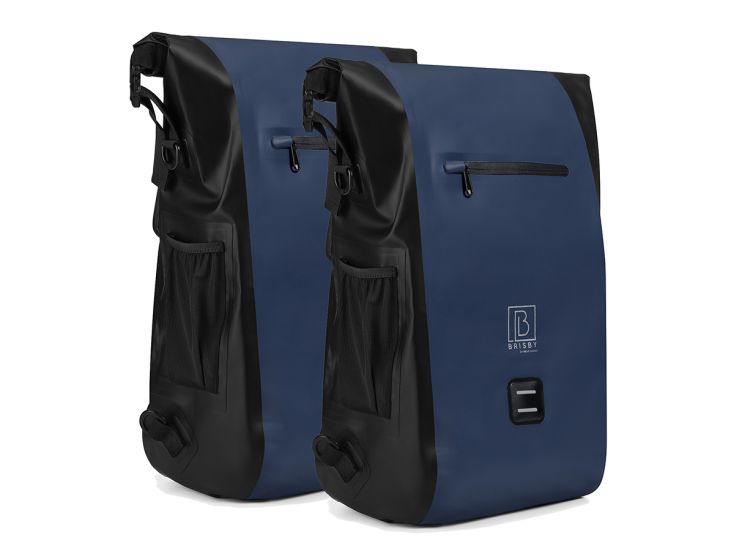 Brisby 3 in 1 waterdichte rolltop Blue fietstas - Set van 2