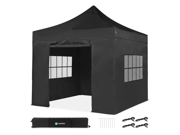 VONROC Premium 3 x 3 Easy-Up partytent met zijwanden - Black