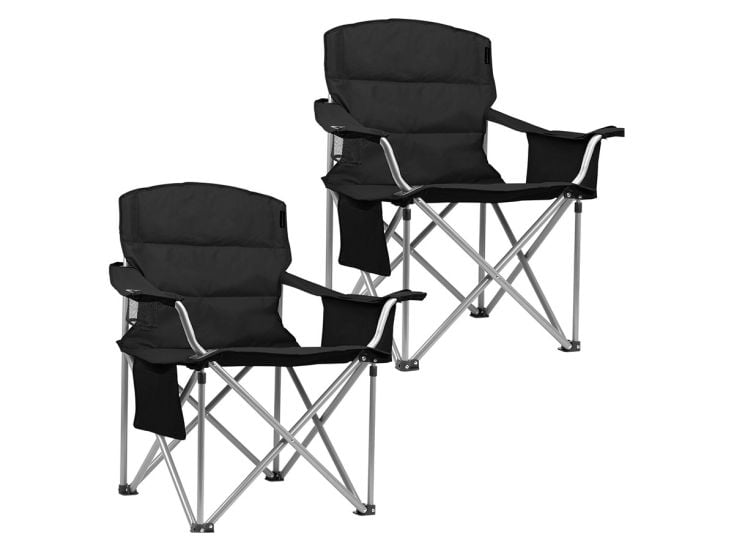TRVLMORE set van 2 XL vouwstoelen - Black