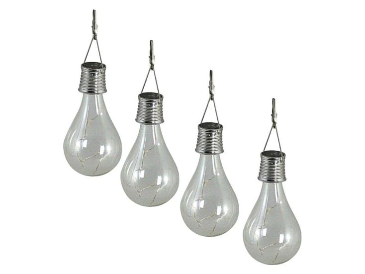 Luxform glazen bol solar tuinlamp - 4 stuks