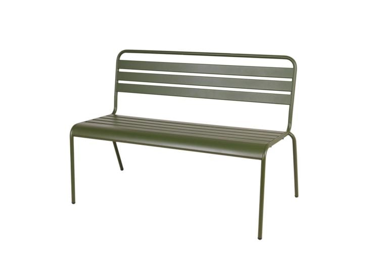 MaximaVida Max 120 cm olijfgroen metalen tuinbank