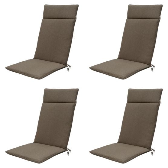 Madison Taupe canvas eco+ Tuinstoelkussen - Set van 4