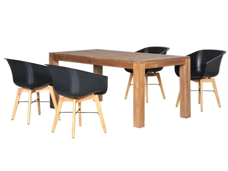 Amalia Wood Carbon Black Evora 180 diningset