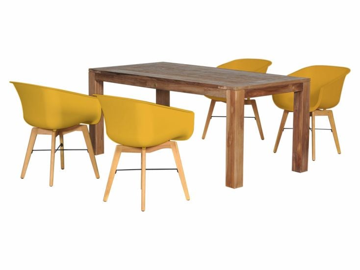 Amalia Wood Yellow Curry Evora 180 diningset