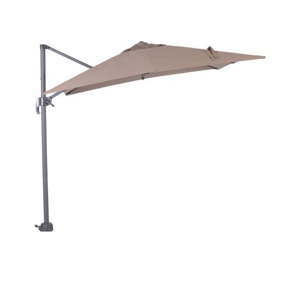 Garden Impressions Hawaii S donkergrijs taupe vierkante zweefparasol
