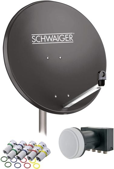 Schwaiger 714517 antraciete 80 cm stalen schotel set