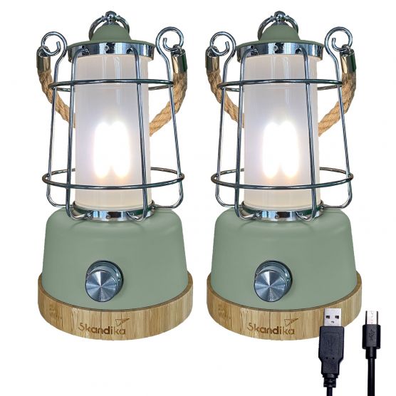 Skandika Kiruna set van 2 groene campinglampen