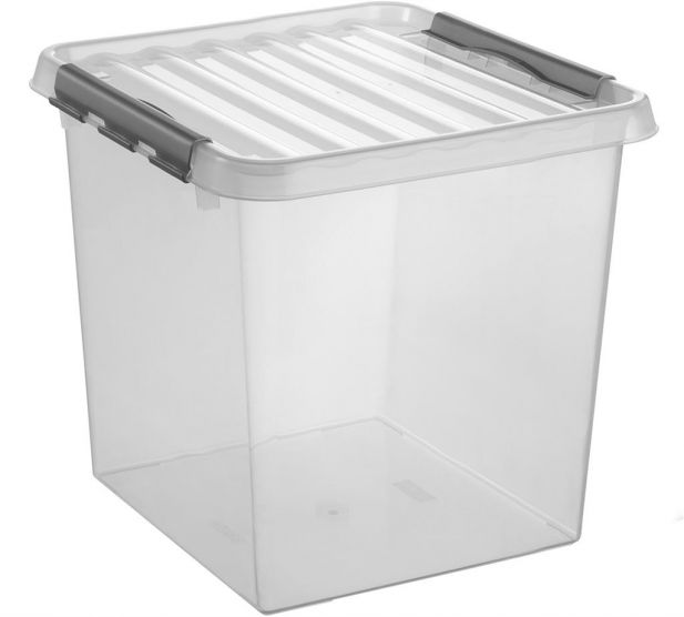Sunware Q-line 38 liter transparant grijze opbergbox