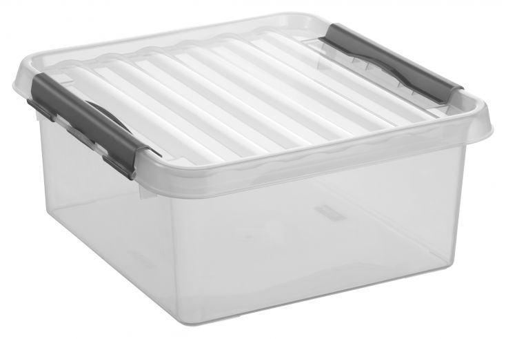 Sunware Q-line 18 liter transparant grijze opbergbox