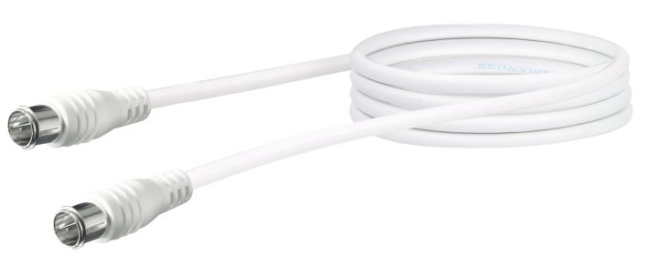 Schwaiger KVCQ15 1,5 meter witte coaxkabel met snelkoppeling